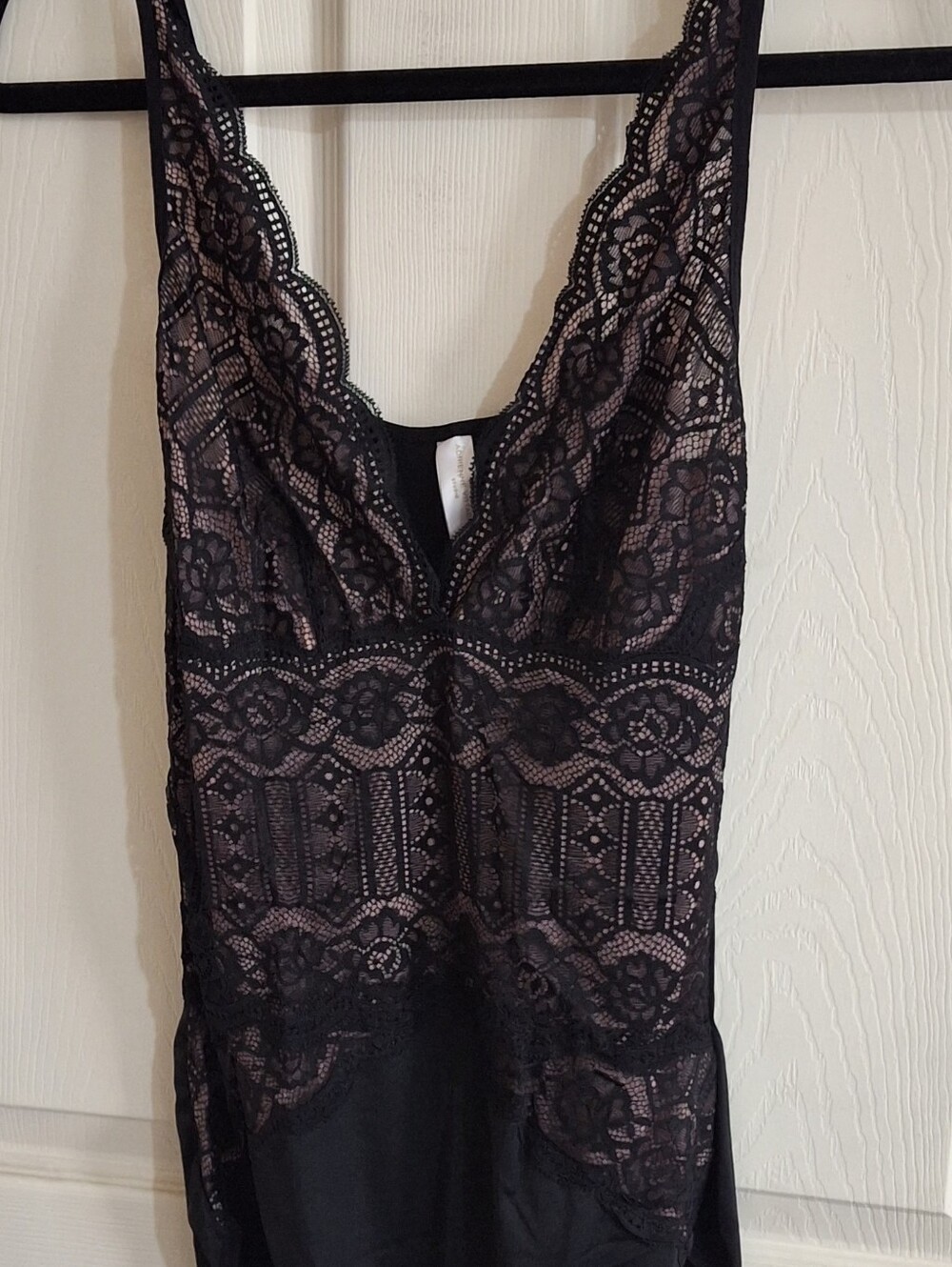 Black Lace Overlay Body Suit